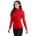 Berghaus Women's 24/7 Half Zip Long Sleeve Tech Baselayer T-Shirt, Goji Berry, 18