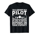 I'm A Grumpy Old Pilot My Level Of Sarcasm Depends On T-Shirt