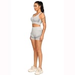 YANGPP Short Yoga Sports Suit Summer Fitness sans Couture Taille Haute Costume De Yoga Costume Femme, Blanc Gris, S