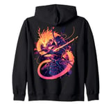 Robot Samurai Warrior Japanese Samurai Ninja Zip Hoodie