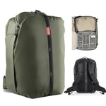 PGYTECH OneMo Travel Backpack 35L, Multifunctional Camera Bag for Traveler and Photographer, Hiking Backpack for Canon/Nikon/Sony and DJI Drones, Waterproof Insert for Laptop Up to 16 Inch, Green