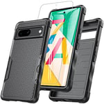 RC1WD Coque pour Google Pixel 7A, Coque Google Pixel 7A avec Protection D'écran, 360° integrale Antichoc Protection Robuste Case Housse Etui pour Google Pixel 7A 6,1 Pouces - Noir