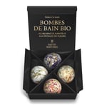 Coffret Cadeau Femme Cadeau Noel Femme - 4x Bombe de Bain Bio aux Huile Essentielle - Idee Cadeau Femme - Cadeau Noel Maman Boite Cadeau Cadeau Noël Femme Cadeau Noel Femme Original - Satin Naturel