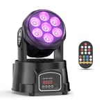 7X15W Lyre LED Moving Head RGBW 4-en-1 Jeux Lumiere Disco de Scène Tête Mobile dmx512 avec Télécommande pour Disco DJ Club Fête Bar-Nouvelle Version Marque : DELIBANG