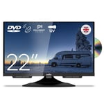 Cello C2224F Trav 22" Full HD DVD Camping TV avec sans Cadre Lecteur DVD intégré Triple Tuner (DVB-C/-S2/-T2) Pitch Perfect Sound Camping-Car Car Camion Bateau Fabriqué en Europe [2024]