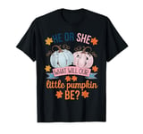 He or She What Will Our Little Pumpkin Be Halloween Gender T-Shirt