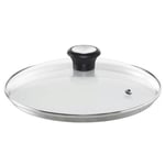 Tefal Compatible Glass Lid, Steam Vent, 30 cm, Transparent, 28097812, Stainless Steel Rim, Copper Black