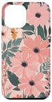 Coque pour iPhone 14 Plus Pêche orange rétro années 70 Rose prairie Groovy Fleurs Floral