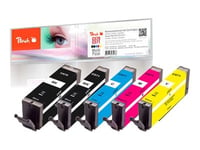 Peach Multi Pack - 5-Pack - S - Svart, Gul, Cyan, Magenta, Foto-Svart - Kompatibel - Återanvänd - Bläckpatron (Alternativ För: Canon Cli-571, Canon Pgi-570) - För Canon Pixma Mg7750, Mg7751, Mg7752, Mg7753, Ts8050, Ts8051, Ts8052, Ts8053, Ts9050, Ts