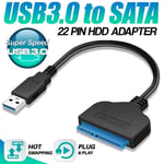 LED Indicator 22 Pin Converter USB 3.0 To SATA Adapter Cable Hard Disk Driver