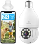 3Mp 2K Camera Surveillance Wifi Interieur,Audio 2 Voies,Vision Nocturne Couleur,Detection De Mouvement,Enregistrement 24/7,Compatible Avec Alexa Et Google Home,2.4Ghz