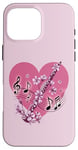 Coque pour iPhone 16 Pro Max J'aime la clarinette en cœur avec notes de clarinette