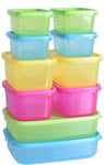 Set Of 10 Plastic Food Containers Lunchbox Food Box With Lids Airtight Sandwich