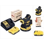 Dewalt - dcw 210 D1 Ponceuse excentrique sans fil 18 v 125 mm brushless + 1x Batterie 2,0 Ah + Chargeur + 1x Jeu de disques abrasifs Toolbrothers