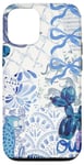 Coque pour iPhone 15 Toile bleu clair nœud coquette Preppy Collage Cute Girls