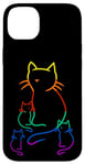 Coque pour iPhone 14 Plus Chaton arc-en-ciel famille chat enfant bébé