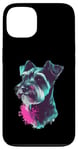 Coque pour iPhone 13 Mini Schnauzer Splash Art coloré pour les amoureux du schnauzer