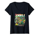 Womens Tales of the Teenage Mutant Ninja Turtles Kicking Shell Logo V-Neck T-Shirt