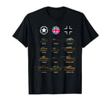 WW2 Tanks Sherman Hellcat Panzer Tiger Panther for Tank fans T-Shirt