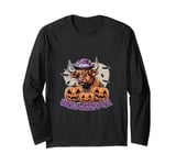 Funny Farm Halloween Shirt Howdy Halloween Yall Bull Pumpkin Long Sleeve T-Shirt