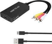 NÖRDIC HDMI till AV 3xRCA CVBS kompositvideo adapter med ljud, upplösning upp till 1080p 1m