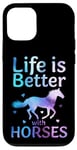 Coque pour iPhone 13 Life Is Better With Horses Adorable cheval à cheval