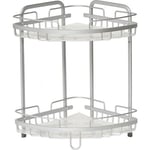 Tendance - Etagere d angle fil aluminium 2 niveaux a poser - chrome