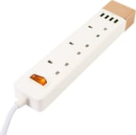 3 Way Plugs Extension Multi Sockets | UK Plug Sockets | 4 USB Ports