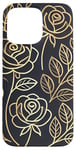 Coque pour iPhone 15 Pro Max Motif floral rose, style botanique minimaliste