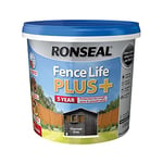 RONSEAL RSLFLPPCG5L Fence Life Plus, Charcoal Grey, 5 Litre