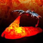 Fire Dragon Lampor, 3d- printed nattljus för barn, Led Moon Light, USB Dragon Lamp Christmas Dragon Presents Red--Fire Dragon