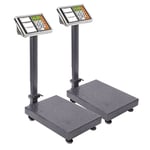 SOGA 2X 150kg Electronic Digital Platform Scale Computing Shop Postal Weight Black - Kitchen Scales - 150kgPlatformScalesBlackX2