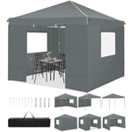 TOOLUCK Barnum Pliant 3x3m Tonnelle Pliante 3x3 Tonnelle de Jardin Exterieur Imperméable Professionnel Tente de Reception avec 4 Parois Latérales Tonnelle Tente UV 50+