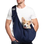 Adiwo Sac de Transport pour Chien Chat, Réglable Sac à Bandoulière Mains Libres Petit Chien, pour Chiens/Chats de Taille Moyenne Jusqu'à 7,5 kg, pour l'extérieur, Les Voyages, Le Métro (Bleu)