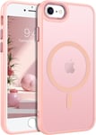 Duedue Coque Pour Iphone Iphone 7/8/Se Compatible Avec Magsafe Aimanté, Protection De Iphone 8 Matte Fine Rigide Antichoc, Coque De Téléphone Pour Iphone 7/8/Se 2020/2022 Magnétique, Rose