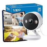 Tapo 2K 4MP Wifi Camera, Indoor/Outdoor Camera Dual Usage, Baby and Pet Camera, 𝐒𝐦𝐚𝐫𝐭 𝐀𝐈 Detection & Tracking, Weatherproof, CCTV, Color Night Vision, Works with Alexa&Google Home (Tapo C120)
