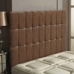 CROWNBEDSUK Omega diamante chenille headboard in 2ft6,3tf,4ft,4ft6,5ft,6ft (6FT SUPER KINGSIZE, Sand)