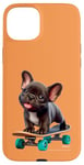 Coque pour iPhone 15 Plus P.D.Moreno Jouet de skateboard Motif bouledogue français