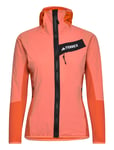 Terrex Techrock Hooded Wind Fleece Jacket Orange Adidas Terrex