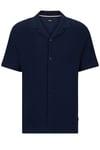 Hugo Boss Black Mens Powell 129 Button Through Polo Shirt Dark Blue - Size 3XL