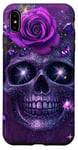 Coque pour iPhone XS Max Mignon rose violette et crâne avec étoiles crânes violets