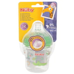 180ml Nuby Green Silicone Slow Flow Nipple Baby Feeding Bottle Wide Neck 0+M