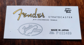 FENDER stratocaster made in japan HEADSTOCK LOGO GUITARE FENDER STRATOCASTER