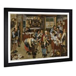 Big Box Art Framed Print of Pieter Bruegel The Elder The Country Brawl Design | Wall Art Picture | Home Decor for Kitchen, Living Room, Bedroom, Hallway, Black, A2 / 24.5x18 Inch / 62x45cm