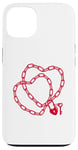 iPhone 13 Cute Womens Intertwined Heart Chain Love Lock Valentine' Day Case