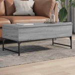 vidaXL Coffee Table Grey Sonoma 100x50x40 cm Engineered Wood and Metal UK