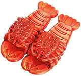 Homard Pantoufles D'été Drôle Animal Tongs Enfants Mignon Chaussures De Plage Femmes Doux Creative Sandales Douche Hommes Casual Diapositives Étanches,44/45 EU,Rouge