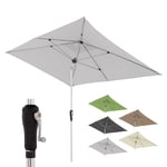 Doppler Parasol rectangulaire en aluminium I Parasol à manivelle de haute qualité I Parasol de jardin pour balcon ou terrasse - parapluie à mât central avec manivelle - 190 x 290 cm