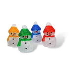 Set of 4 Acrylic Outdoor & Indoor Christmas  Battery Operated Snowmen Ornaments With Timer