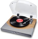 ION Audio Premier LP – Platine vinyle Bluetooth, avec 3 vitesses et enceintes stéréo, sortie USB pour convertir des vinyles aux formats numériques, sortie RCA, sortie casques, Finition bois naturel